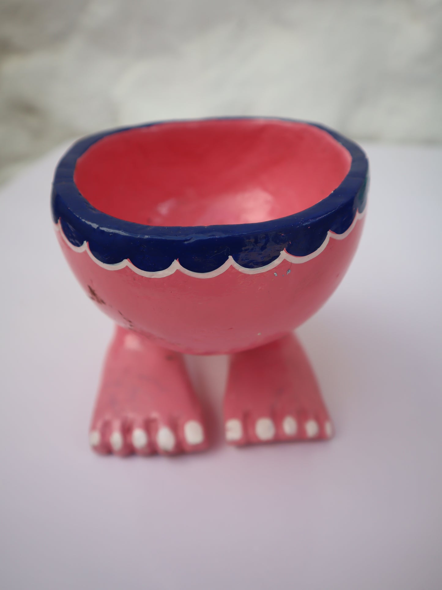 Carved Red Legged Wooden Bowl