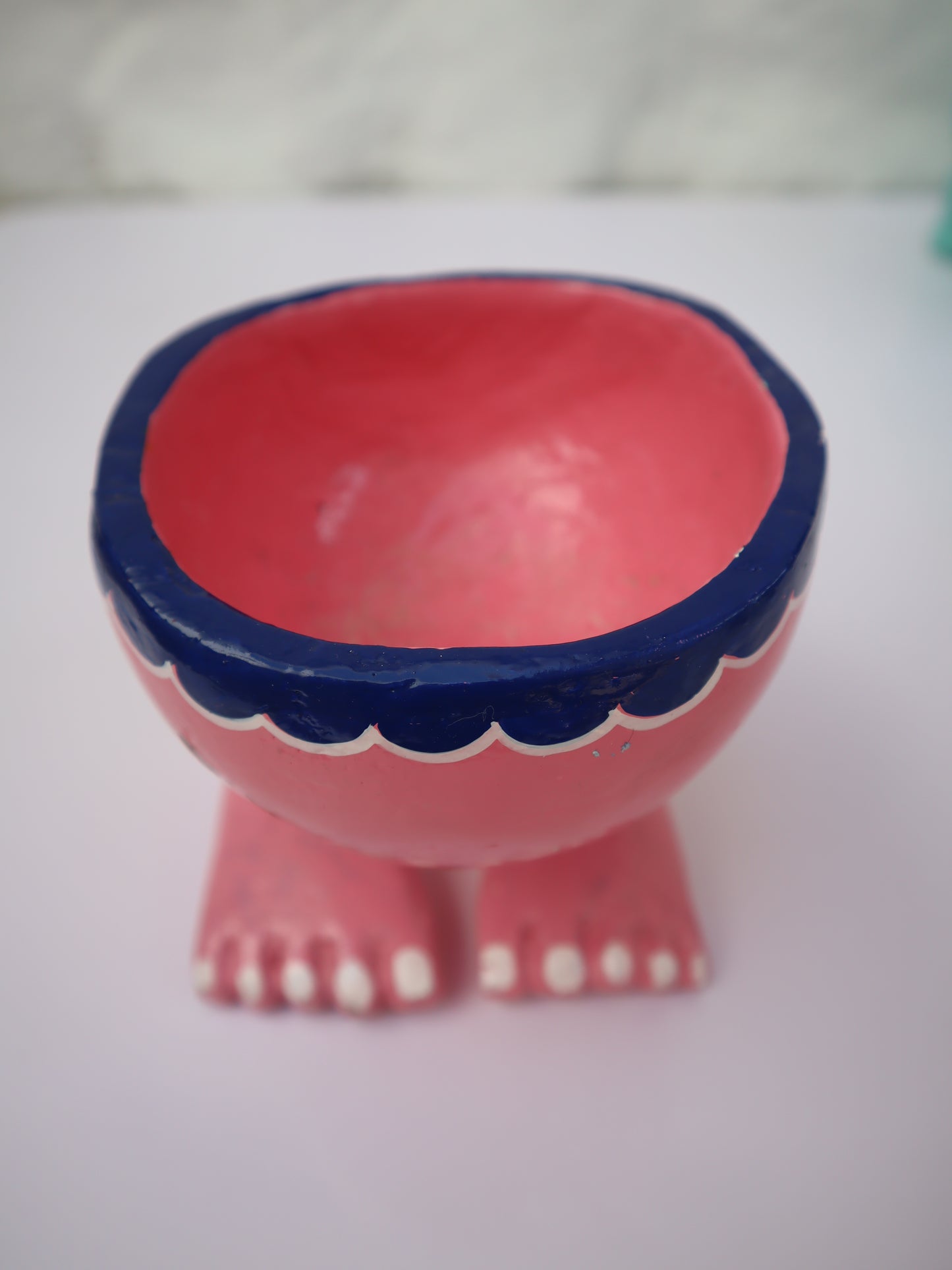 Carved Red Legged Wooden Bowl