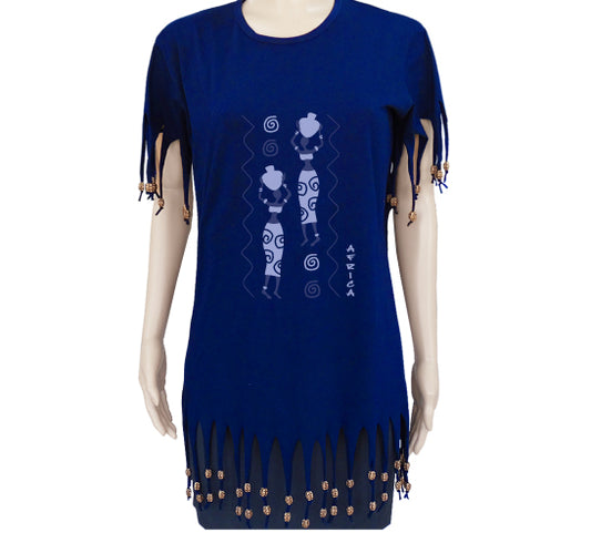 Tassles African women pot