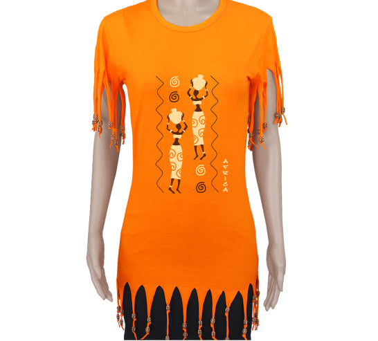 Tassles African women pot