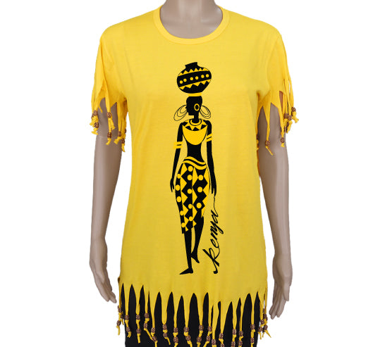 Tassles Tshirt Kenya woman