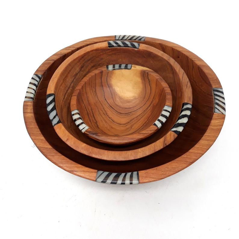 Salad wooden bowl