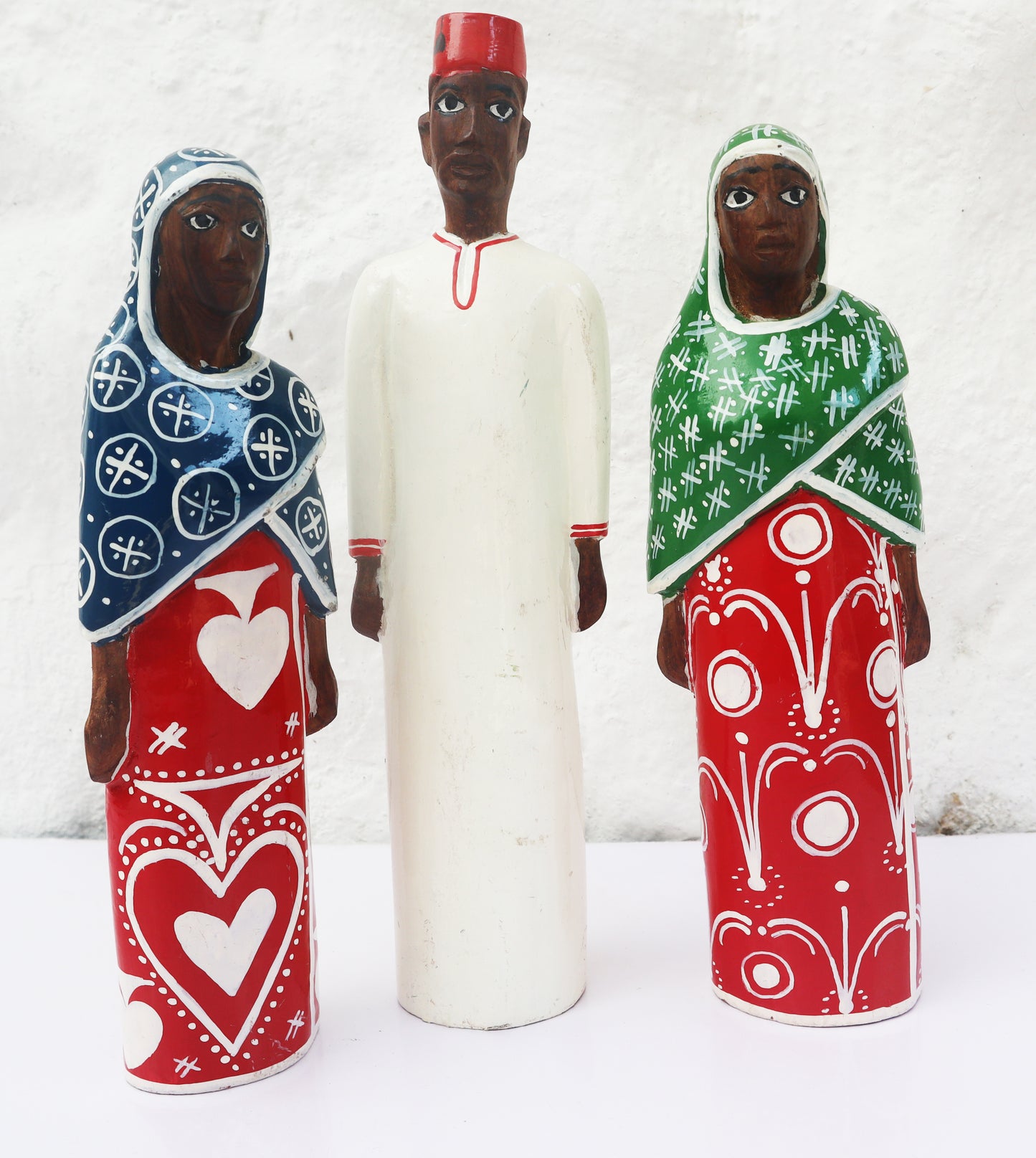 Swahili Man and Wives Sculpture