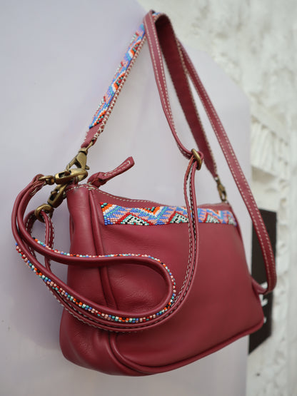 Upendo Beaded Leather Bag