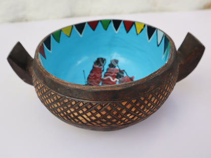 Wooden Bowl Blue