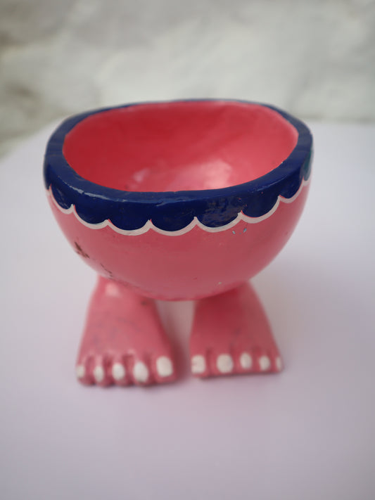 Carved Red Legged Wooden Bowl
