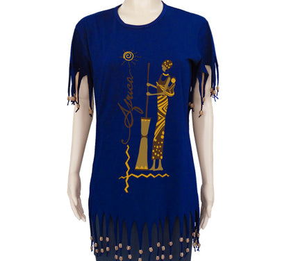 Tassles Tshirt African woman