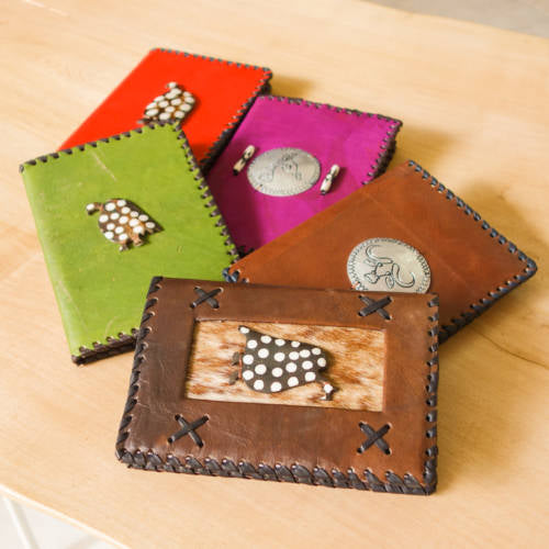 African leather bound journals