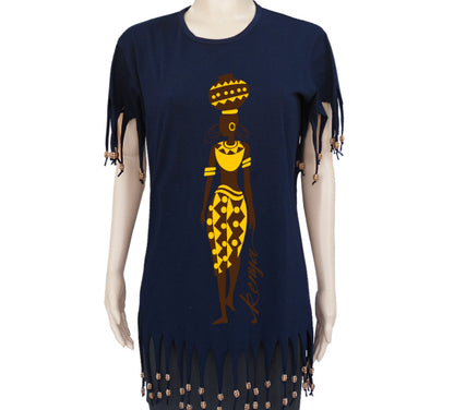 Tassles Tshirt Kenya woman