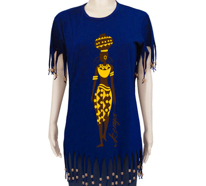 Tassles Tshirt Kenya woman