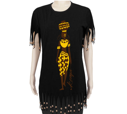 Tassles Tshirt Kenya woman